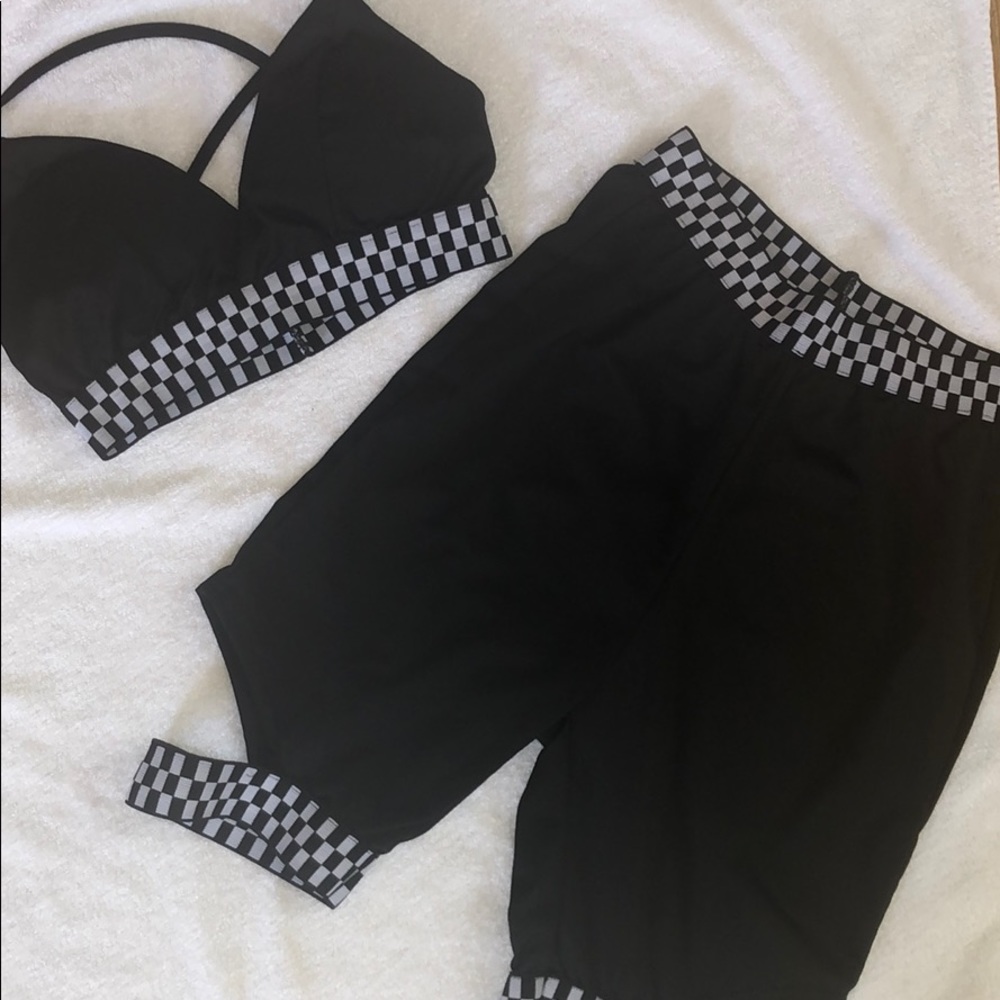 Two Piece 2 Piece Checkered Set Club Festival